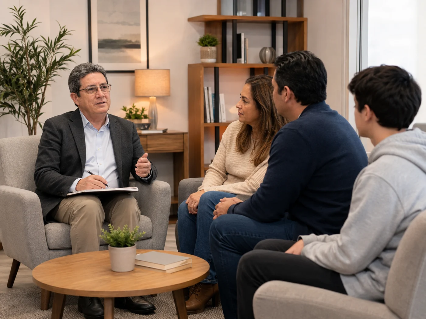 Miguel en una sesión de terapia familiar