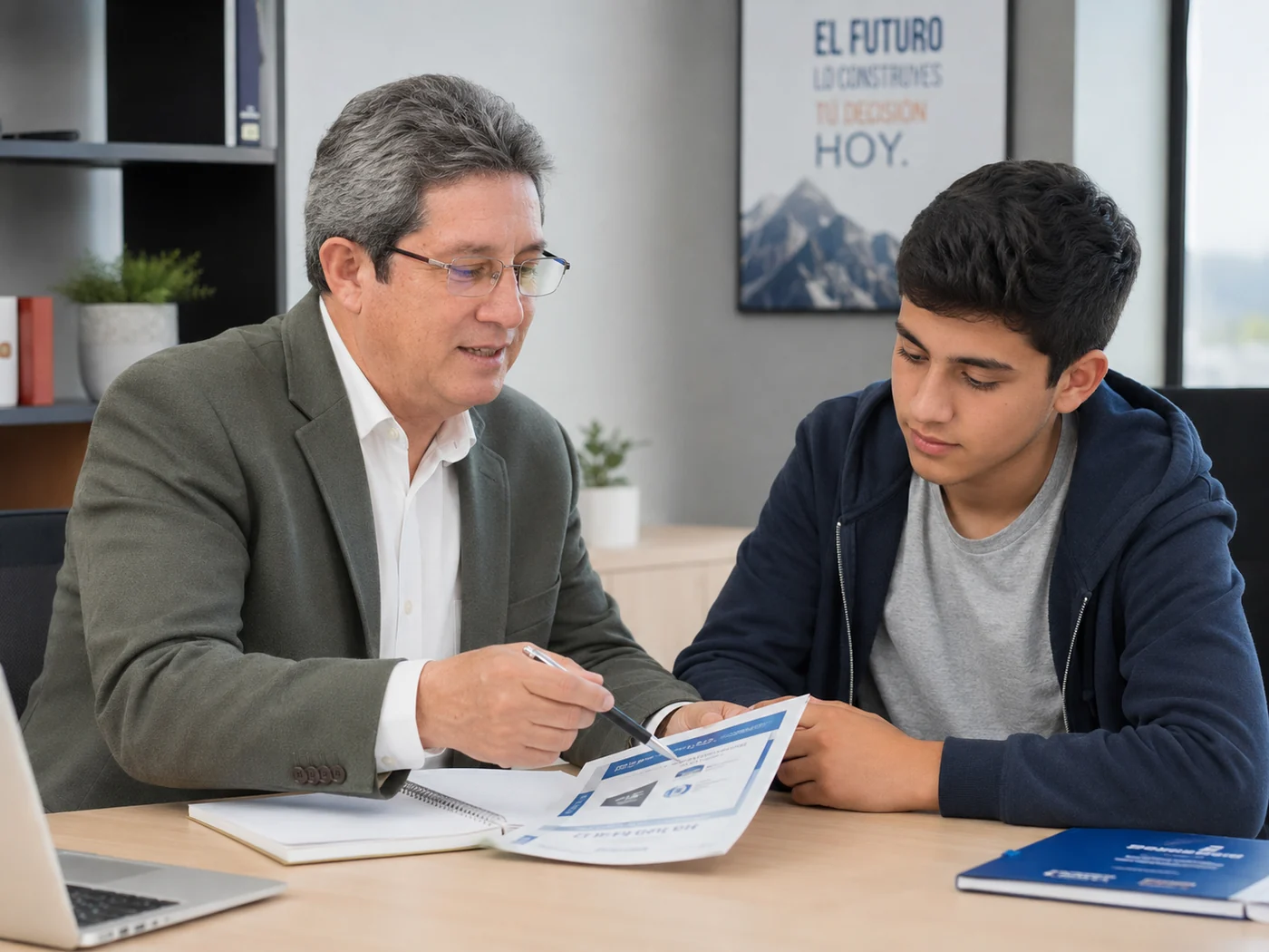Miguel en una sesión de orientación vocacional
